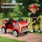 Red Plastic Ride-On Fire Truck with Remote Control, Extinguisher, and Lights